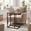C-Shaped End Table Small Side Table with Sturdy Metal Frame by LJGDeals