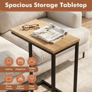 C-Shaped End Table Small Side Table with Sturdy Metal Frame by LJGDeals