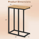 C-Shaped End Table Small Side Table with Sturdy Metal Frame by LJGDeals