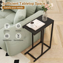 C-shaped End Table Slide Under Couch TV Tray for Coffee Laptop Tablet by LJGDeals
