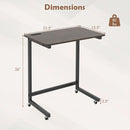 C-shaped End Table with Wheels Mobile Bedside Table with Built-in Phone Slot-Rustic Brown by LJGDeals
