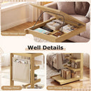 C-shaped End Table with Wheels and Adjustable Desktop for Sofa Couch Bedside by LJGDeals
