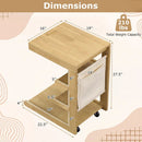C-shaped End Table with Wheels and Adjustable Desktop for Sofa Couch Bedside by LJGDeals