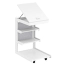 C-shaped End Table with Wheels and Adjustable Desktop for Sofa Couch Bedside by LJGDeals