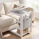 C-shaped End Table with Wheels and Adjustable Desktop for Sofa Couch Bedside by LJGDeals