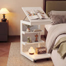 C-shaped End Table with Wheels and Adjustable Desktop for Sofa Couch Bedside by LJGDeals