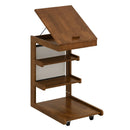 C-shaped End Table with Wheels and Adjustable Desktop for Sofa Couch Bedside by LJGDeals