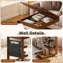 C-shaped End Table with Wheels and Adjustable Desktop for Sofa Couch Bedside by LJGDeals