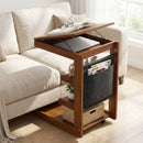 C-shaped End Table with Wheels and Adjustable Desktop for Sofa Couch Bedside by LJGDeals