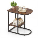 C-Shaped Sofa Side Table with Faux Marble Top & Storage Shelf by LJGDeals