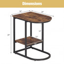 C-Shaped Sofa Side Table with Faux Marble Top & Storage Shelf by LJGDeals