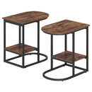 C-Shaped Side Table with Storage Shelf and Marble Top by LJGDeals