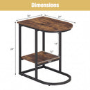 C-Shaped Side Table with Storage Shelf and Marble Top by DirectDeals