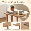 Narrow 2-Tier C-shaped Teak Wood Side Table with Thickened Top and Sturdy Base by LJGDeals