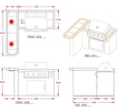 Cal Flame Maui Q 4 Ft. L-Shaped BBQ Grill Island - BBK401