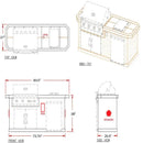 Cal Flame Pacifica Q 7 Ft. BBQ Grill Island - BBK701