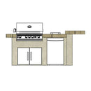 Cal Flame Malibu Q 8 Ft. L-Shaped BBQ Grill Island - BBK-830