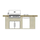 Cal Flame Avalon Q 8 Ft. L-Shaped BBQ Grill Island - BBK820