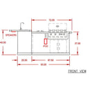 Cal Flame Carmel Q 8 Ft. L-Shaped Outdoor BBQ Kitchen Island - BBK870
