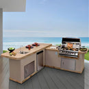 Cal Flame Carmel Q 8 Ft. L-Shaped Outdoor BBQ Kitchen Island - BBK870