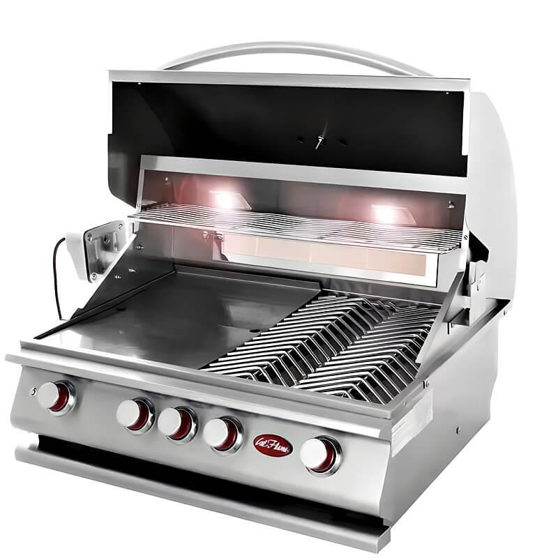 Cal Flame Kauai Q 4 Ft. L-Shaped BBQ Grill Island - BBK402, side view