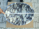 Calacatta Viola Oval White Purple Marble Handcarved Above Counter Vessel Bathroom Sink 14x18x5 Inch