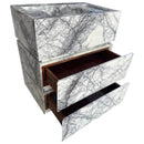 Handcrafted Calacatta Viola Marble Bathroom Pedestal Sink With White Gray Veining