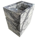 Handcrafted Calacatta Viola Marble Bathroom Pedestal Sink With White Gray Veining