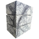 Handcrafted Calacatta Viola Marble Bathroom Pedestal Sink With White Gray Veining