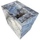 Handcrafted Calacatta Viola Marble Bathroom Pedestal Sink With White Gray Veining