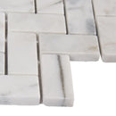 MSI Calacatta Cressa Herringbone Honed Marble Mosaic Tile 11.63"x11".63"