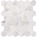 MSI Calacatta Cressa 2" Hexagon Honed Marble Mosaic Tile 11.75"x12"