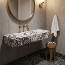 Calacatta Viola Marble Custom Wall-Mount Bathroom Sink with Fluted Front & Sides – 60" x 20" x 10"