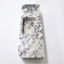 Calacatta Viola Marble Wall-Mount Bathroom Sink – Fluted Design – 60" x 20" x 10" top view