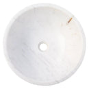 Calacatta White Marble Round Vessel Bathroom Sink 16 Inch