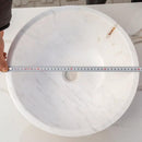 Calacatta White Marble Round Vessel Bathroom Sink 16 Inch