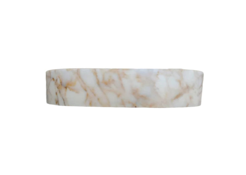 Calacatta Gold Marble Above-Vanity Oval Curved Sink Polished (W)16" (L)24" (H)5"