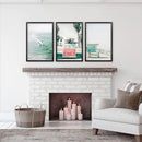 California Travel Wall Art Set. Pink Bus, Lifeguard, Surfers by Wall Art Set