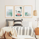 California Travel Wall Art Set. Pink Bus, Lifeguard, Surfers by Wall Art Set