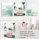 California Travel Wall Art Set. Pink Bus, Lifeguard, Surfers by Wall Art Set