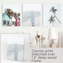 California Boho Wall Art. Surfboard, Palms, Beach, Cabins by Wall Art Set