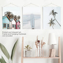 California Boho Wall Art. Surfboard, Palms, Beach, Cabins by Wall Art Set