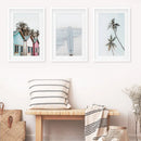 California Boho Wall Art. Surfboard, Palms, Beach, Cabins by Wall Art Set