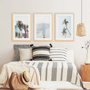 California Boho Wall Art. Surfboard, Palms, Beach, Cabins by Wall Art Set