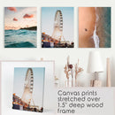 California Travel Wall Art Prints. Ferris Wheel, Ocean Sunset by Wall Art Set