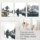 Scandi Nature Triptych. Mountain Lake Photography by Wall Art Set