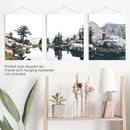 Scandi Nature Triptych. Mountain Lake Photography by Wall Art Set