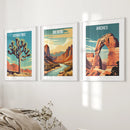 3 Piece USA National Park Art. Big Bend, Arches, Joshua Tree by Wall Art Set