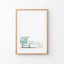 California Coastal Life Themed Print. Blue Lifeguard Hut by Wall Art Set