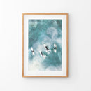 California Surfers Wall Art Print. Aerial Blue Ocean Waves by Wall Art Set